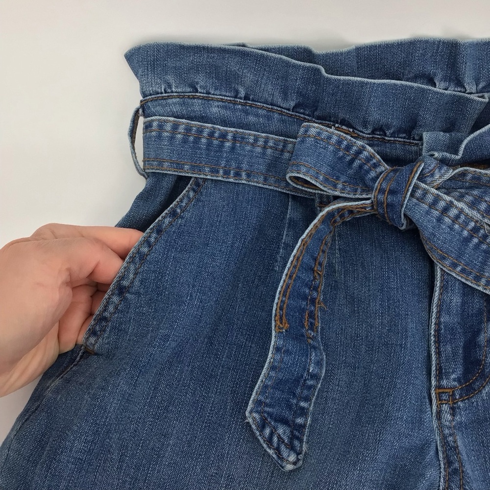 Chaps High Rise Paper Bag Waist Tie Front Cuffed Jeans Size 4/27 - Picture 5 of 16